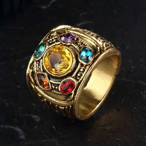 Thanos' Power Ring Stylish <b>Rose</b> Gold Plated Stainless Steel Fashionable Inlay Ring with Gemstones of <b>Infinity</b> Gift - Product Image 3