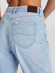 Pantalones Vaqueros de Mezclilla para Mujer con Logotipo Personalizado, Cintura Alta, Corte Ajustado, Pierna Recta, Transpirables para la Temporada de Invierno, Servicio OEM - Product Image 2