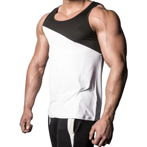 Most Popular Solid Color Knitted Muscle Fitness Tank Top for Men Plus Size Wholesale Gym Wear With Printed Pattern - Product Image 4