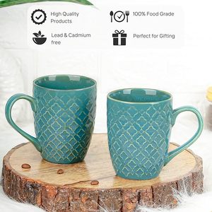 Elegant Eco-Friendly Printed Ceramic <b>Mug</b> with Lid Customizable Capacity Modern Design for Daily Use & Parties WORLD CRAFT IMPEX - Product Image 2