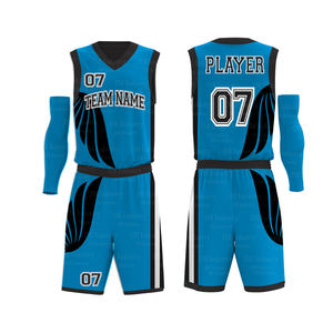 Kits de basket-ball par sublimation dernier modèle uniforme de basket-ball imprimé taille XS avec logo vente en gros prix bon marché pour vêtements d'équipe - Product Image 1