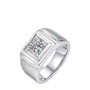 925 argent plaqué Moissanite bague pour hommes déclaration moderne Style audacieux élégance quotidienne avec pierre de coupe ronde pour la fête de mariage - Product Image 2