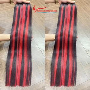 Meilleure vente Machine Double trame os droit soyeux vietnamien extensions de cheveux humains teints pour les femmes - Product Image 4