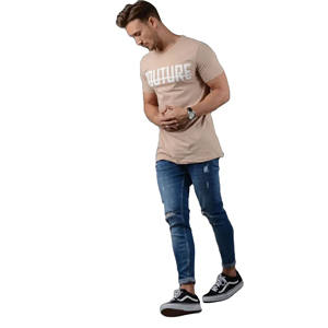 Camiseta de hombre de peso pesado 260gsm con hombros caídos de gran tamaño con estampado de alta calidad personalizado 100% algodón ropa de calle de secado rápido en blanco - Product Image 4