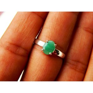 แหวนเงินแท้ zambia มรกต925ทำด้วยมือเครื่องประดับอัญมณีเหลี่ยมเพชรพลอยสำหรับงานแต่งงานแหวนสีเขียว R0307-GS ของขวัญสุดหรู - Product Image 4