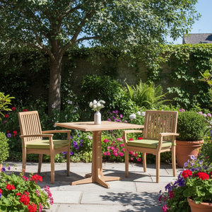 Table de bistrot extérieure moderne Willo en teck massif de forme carrée pour les hôtels de plage et les restaurants - Product Image 1