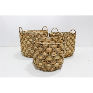 Cestas de almacenamiento de jacinto de agua natural trenzado a mano a un precio razonable para colecciones de muebles vietnamitas - Product Image 4