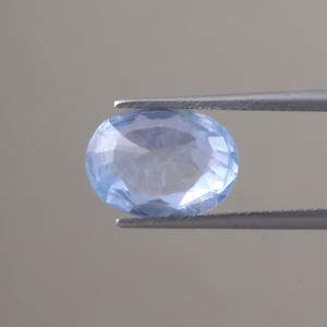 Saphir bleu Pierre précieuse en vrac |   Coupe ovale 13x10mm |   7,34 carats, poli, certifié IGI, créé en laboratoire, ciré/huilé, bonne qualité - Product Image 3
