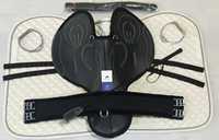 Ensemble de selle d'exercice synthétique professionnelle BLUHORSE BH-1104, haute durabilité, en plastique incassable, avec arceau nickelé