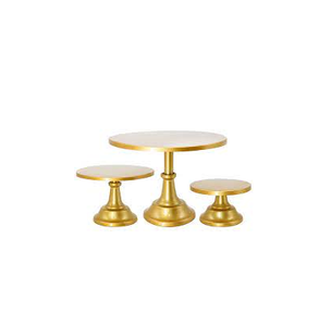 Rass-plato de postre y dulces de 3 niveles, soporte dorado y elegante para pasteles de boda y 3 formas diferentes, artículos de fiesta de latón - Product Image 1