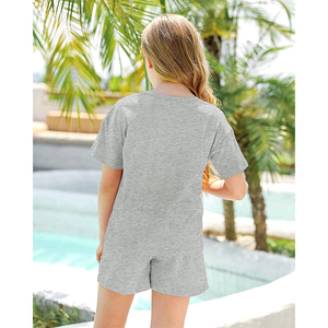 ชุดเสื้อผ้าเด็กสำหรับฤดูร้อนเสื้อยืดผ้าฝ้ายแขนสั้น & กางเกงขาสั้นลายพื้นสำหรับเด็กผู้ชายออกแบบได้ตามต้องการ - Product Image 2