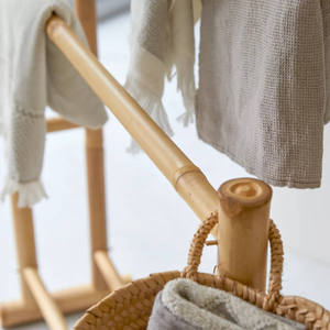 Handcrafted Bamboo Towel <b>Rack</b> Natural Freestanding Wooden Ladder Stand for Bathroom & Home Decor Made by VgreenArt Vietnam - Product Image 3
