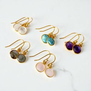 Vente en gros de boucles d'oreilles rondes en pierre précieuse turquoise de 8mm | Boucles d'oreilles Dop en argent sterling 925 pour bijoux pour femmes - Product Image 3