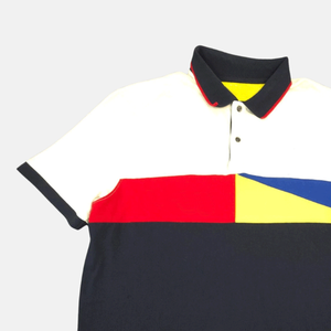 Polo informal de verano de 100% algodón para hombre, camiseta blanca y azul marino con mangas cortas, Top de patrón sólido a la moda - Product Image 3