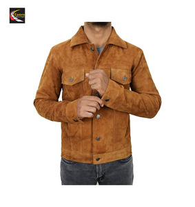 Veste en cuir suédé marron de qualité supérieure pour hommes, vente en gros à bas prix, production en vrac - Product Image 4