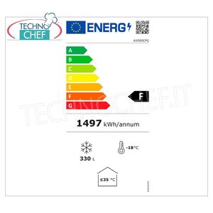 Horizontal 500 Lt. Congélateur coffre à portes vitrées double température 0+8°C/-18°C Classe F Mod.AX500CFG Électrique à commande française - Product Image 4