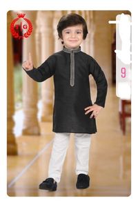 Conjunto Kurta de pijama de algodón y seda para niños, Ropa Étnica india tradicional para festivales, ceremonias de fiesta, indio pakistaní - Product Image 2
