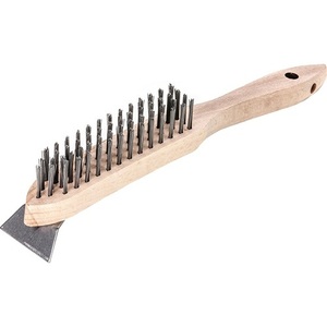 แปรงลวดพร้อมที่ขูด 290 มม. ลวดเหล็กเรียบ 0.35 มม. 4 แถว LESSMANN - Product Image 1