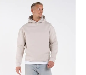 Sudadera con capucha de gran tamaño con estampado de algodón y poliéster de peso pesado personalizada para hombres - Product Image 5