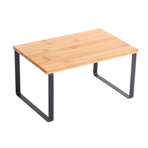 Étagère de rangement noire et en bambou Elie - Product Image 1