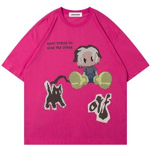 เสื้อยืดผ้าฝ้าย100% สำหรับผู้ชายทรงสลิมฟิตพิมพ์ลายตัวอักษร3D ออกแบบได้ตามต้องการ - Product Image 5