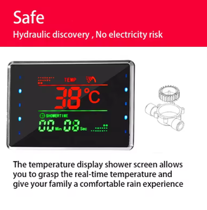 Panneau de douche thermostatique mural en acier inoxydable nickel brossé doré <span class=keywords><strong>avec</strong></span> jet de pluie pour usage hôtelier, robinets de douche - Product Image 6