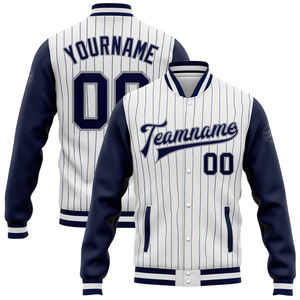 Custom Full-Snap Stand Collar Varsity Letterman Bomber Jacket bordado Equipo y nombre del jugador Servicio OEM disponible - Product Image 4