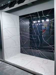 Azulejos de porcelana de gran formato súper brillante de 600x1200mm, aspecto de mármol moderno, Selmon Stardust perno, suelo comercial de Oro de bosque azul - Product Image 4