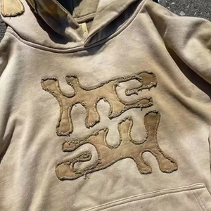 Custom Heavyweight Distressed Men's Hoodies Vintage Streetwear Acid Wash Men's Hoodies - Product Image 3
