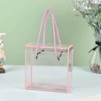Boîte cadeau en PVC transparente MU 5 couleurs, boîte en plastique PVC transparente, boîte en PET PP portable avec poignée pliable, boîte cadeau pour bonbons, gâteaux, remerciements