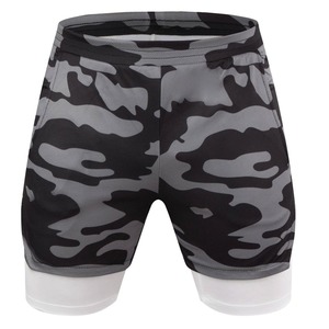 Nouveau short d'entraînement décontracté 100% coton pour hommes séchage rapide 2-en-1 Gym Fitness basket-ball entraînement fermeture éclair poche latérale pour piste et tennis - Product Image 6