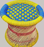 Pouf en rotin de bambou naturel à prix de gros, léger et durable pour jardin, chambre, salon, entrée
