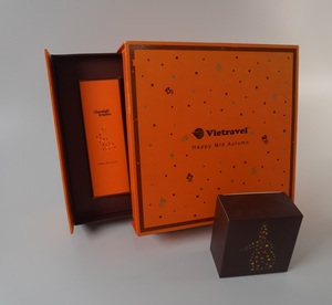 กล่องใส่ขนมไหว้พระจันทร์กระดาษคราฟท์ลิ้นชักสองชั้นหรูหราโออีเอ็มกล่องกระดาษแข็งหรูหรา - Product Image 2