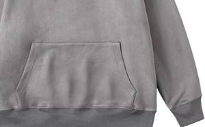 Sweat-shirt à capuche pour homme, 100% coton, coupe ajustée, manches longues, couleur unie, mode décontractée, poche, broderie, thermique d'hiver - Product Image 4