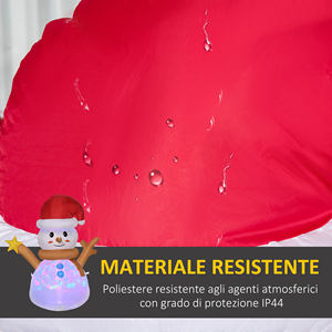 Outsunny Muñeco de Nieve Inflable con Luz LED de Colores con Inflador Incluido, 97x50x120cm - Product Image 6