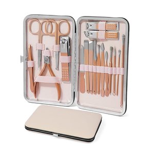 Set manicure Myrva da 16 pezzi con custodia rigida in pelle per strumenti per la cura delle unghie per adulti - Product Image 3