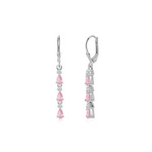 ต่างหูแฟชั่นผู้หญิงสีชมพูเชิงเส้น - Product Image 1