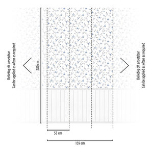 Papier peint photo mural fabriqué en Allemagne, crème bleu, vinyle non tissé, motif floral, pour chambre à coucher, hôpital, amovible - Product Image 3