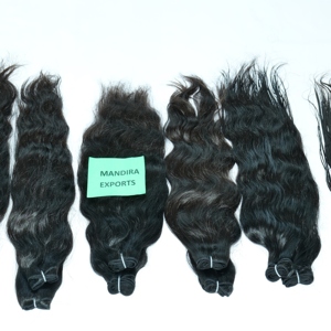 Extensiones de cabello humano de templo indio alineado con cutícula Virgen sin procesar 100% pelucas de Color 1B de estilo de onda profunda suelta - Product Image 3