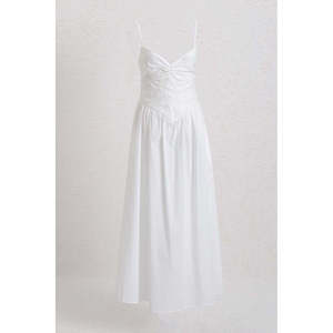 Robe midi à bretelles - Blanc - Product Image 1