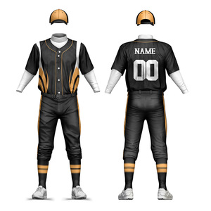 Nouvel arrivage d'uniformes de baseball pour hommes dernier modèle ENSEMBLE d'uniformes de baseball à sublimation de couleur unie et de taille personnalisée à bas prix - Product Image 6