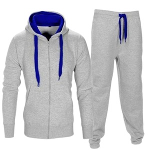 Survêtement uni unisexe personnalisé de grande taille, deux pièces, survêtement en molleton, jogging en coton et en polyester personnalisé, vente en gros - Product Image 3