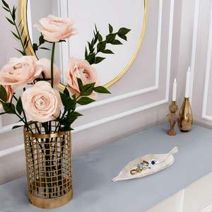 Bandeja Decorativa de Hojas de Metal Plateado de Alta Calidad, Bandeja Antigua para Joyas, Organizador de Cocina, Platos Decorativos de Otoño para Centros de Mesa de Boda - Product Image 1