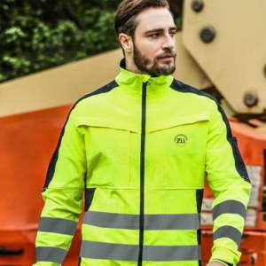 Unisex Hi Vis Reflective Safety <b>Jacket</b> <b>Waterproof</b> Hood <b>Jacket</b> Coat arm and Windproof with Hi Vis Pocket Protective Workwear - Product Image 1