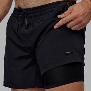 Nouveau séchage rapide léger course vêtements de Sport Polyester blanc hommes vêtements de sport Compression 2 en 1 entraînement Gym Shorts pour hommes - Product Image 3