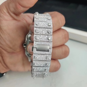 Montre en moissanite, coupe brillante, VVS1, carrée, antique, hip-hop, montre à quartz de luxe, collection - Product Image 4