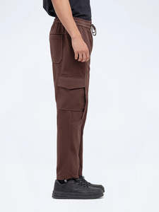 Pantalon de jogging vintage pour homme, en toile délavée, coton lourd, respirant, style baggy, cargo, cordon de serrage, collection streetwear - Product Image 3
