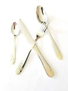 Couverts de luxe pour restaurants modernes couverts en métal inoxydable argenté cuillère fourchette argenterie coffret cadeau de 4 pièces - Product Image 5