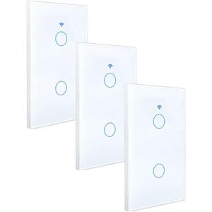 Interruptor de Luz Inteligente para el Hogar, MXTUG-003, 3 Piezas, 3x2 Vías, 2.4GHz, 100-250V AC, 50-60Hz, 300W por Vía, 10A, Blanco. - Product Image 1