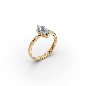 Anillo de Diamante Cultivado en Laboratorio con Corte Marquesa de 1 Quilate en Oro de 18K/14K, Joyería de Compromiso para Mujer, Elegante y Lujosa - Product Image 4